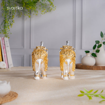 TrunkUp Elephant Pair - Gold & Silver Plated