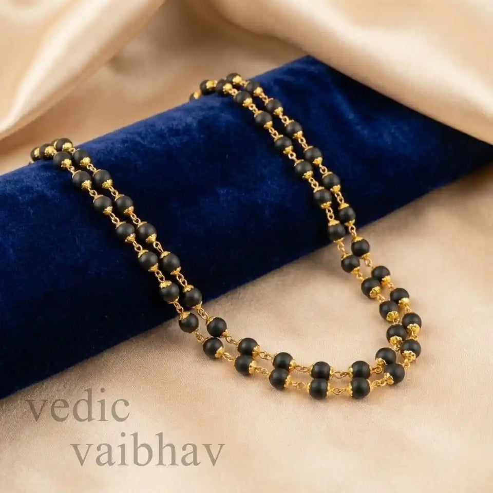 Gold-Plated Karungali Protection Mala