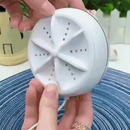 TurboSpin™ – Mini Ultrasonic Washer | Silent 360° Micro Agitation | Travel & Delicate Care