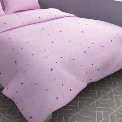 Premium Glace Cotton pink Double Bed King Sized Sheet, 2 Pillow Covers