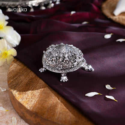 Ashtalakshmi Tortoise Idol - Silver Plated (3.5 inch)