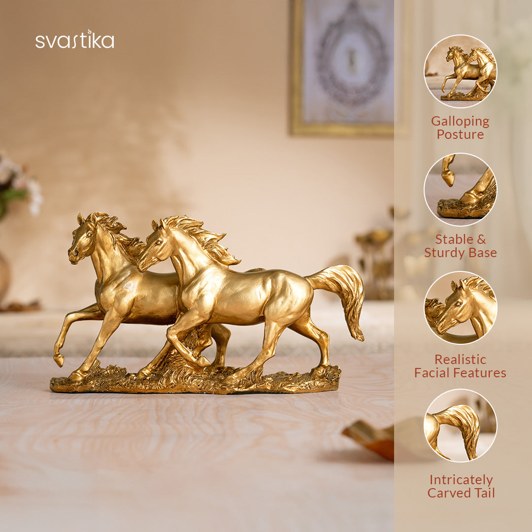 Vintage Running Horse Antique Statue (12 Inch)