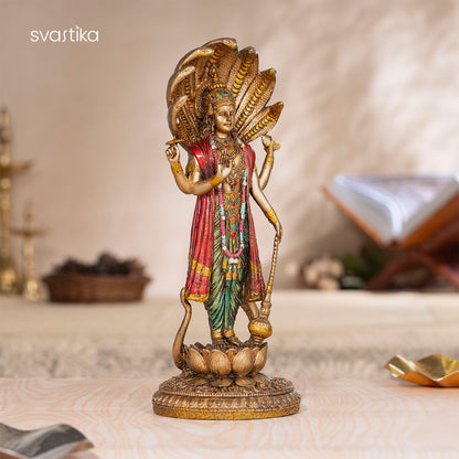 Lord Vishnu Standing Antique Idol (12 Inch)