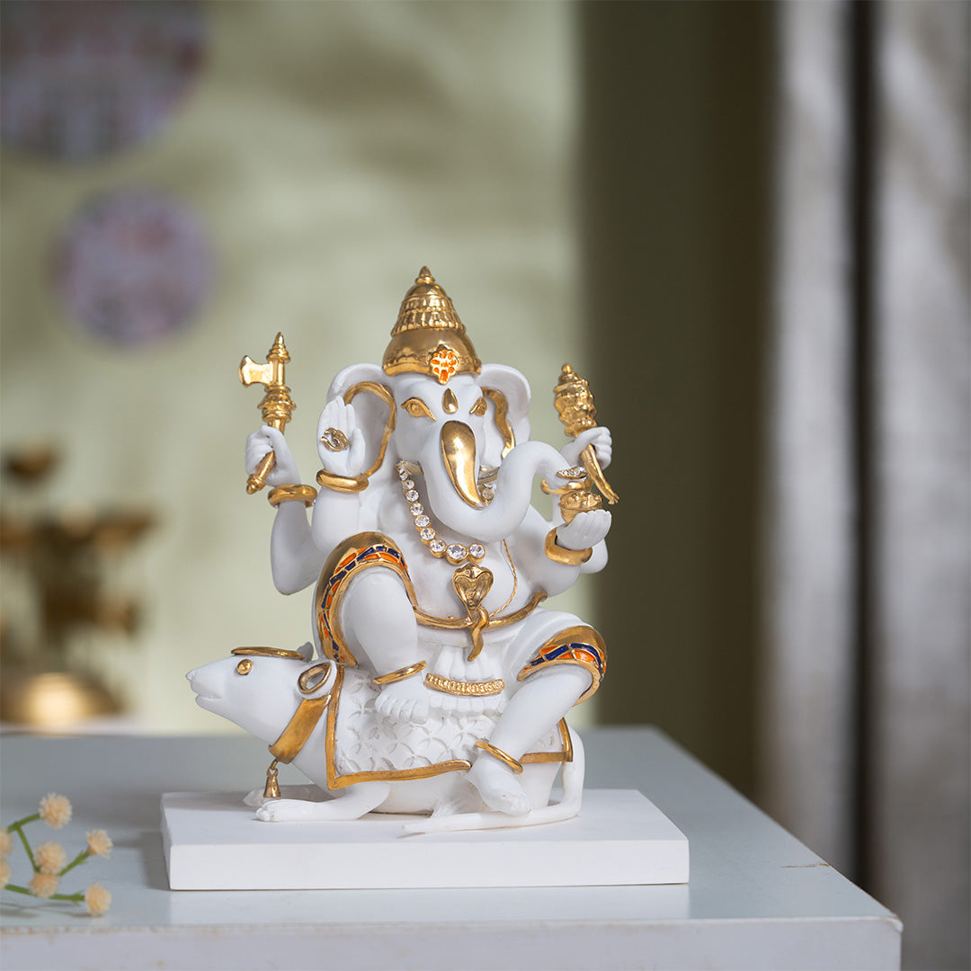 Seated Ganesh Idol on Mushak