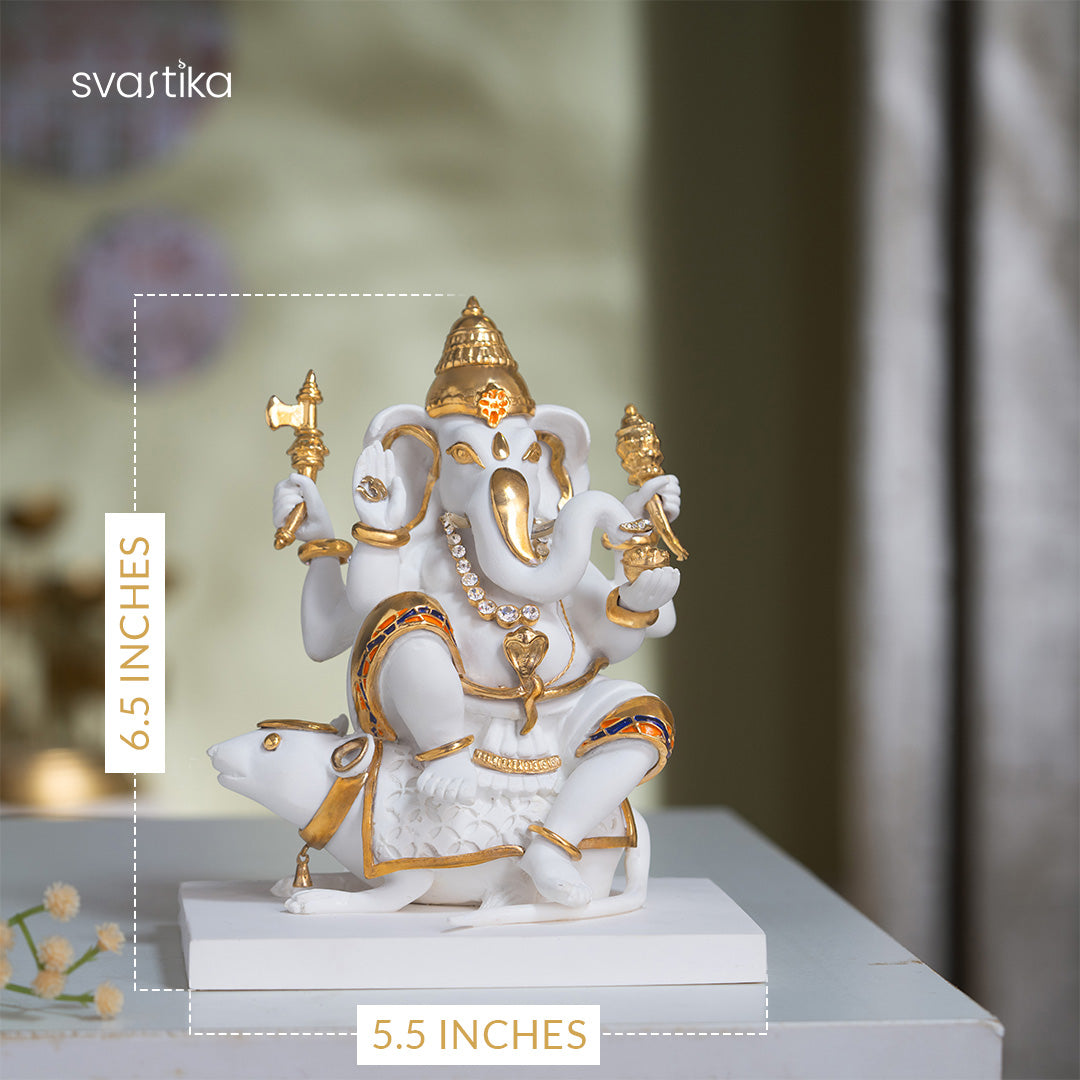 Seated Ganesh Idol on Mushak