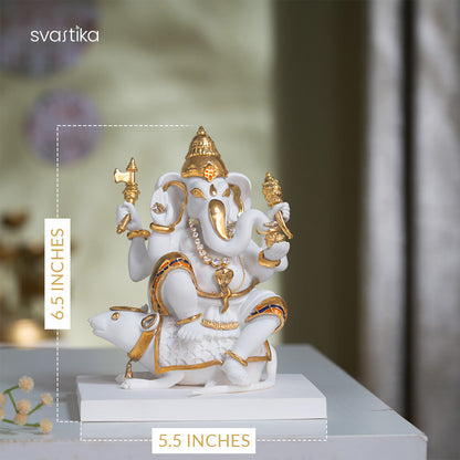 Seated Ganesh Idol on Mushak