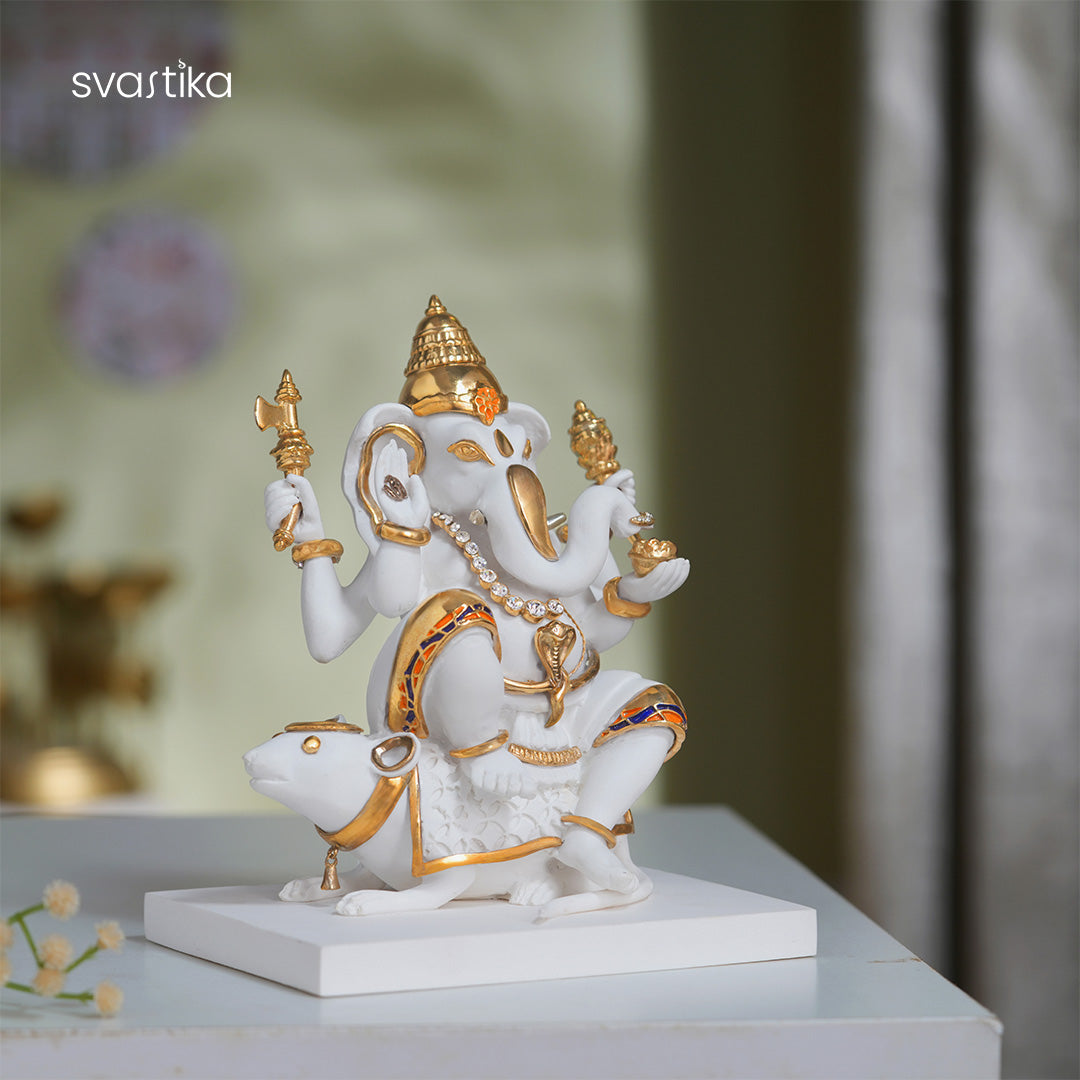 Seated Ganesh Idol on Mushak