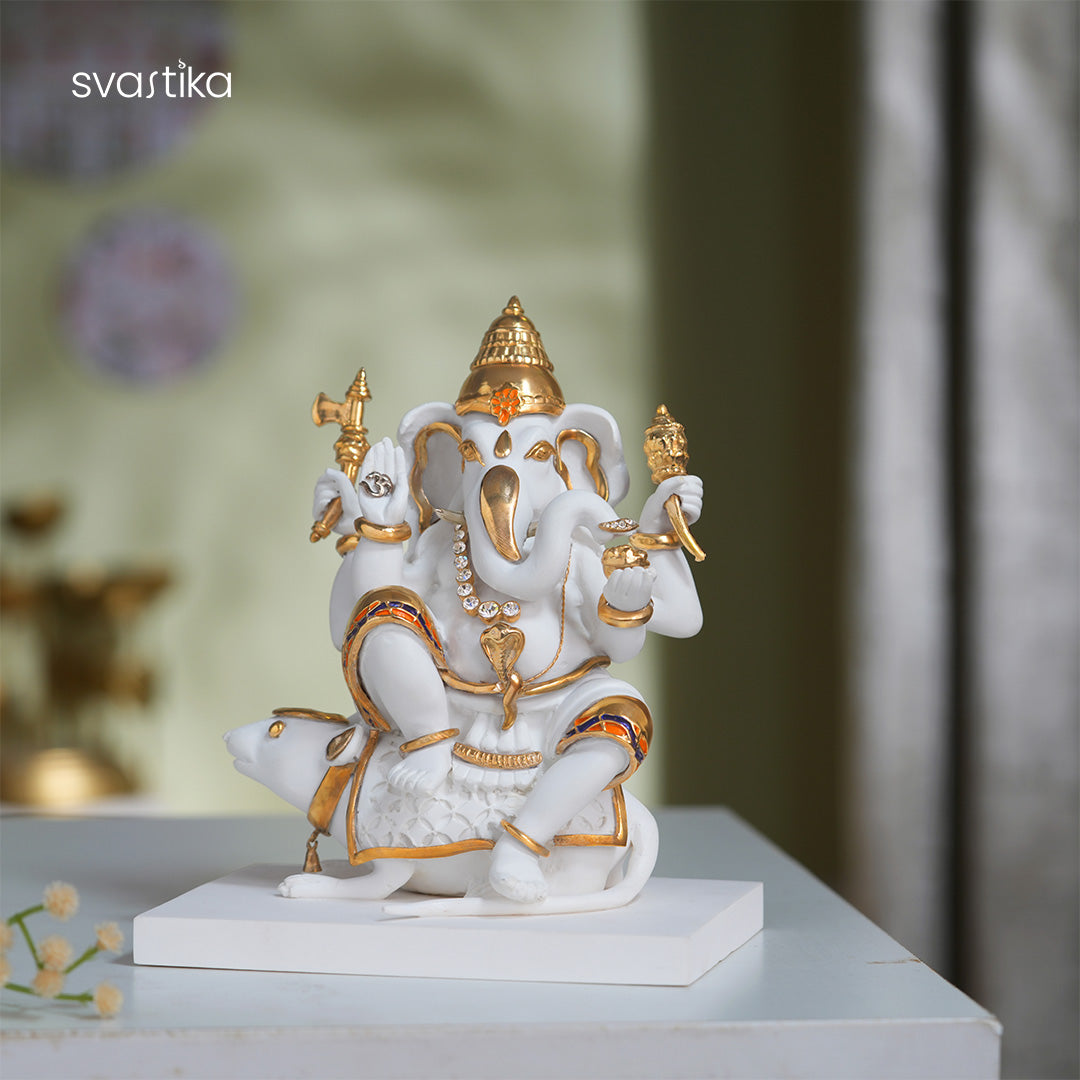 Seated Ganesh Idol on Mushak
