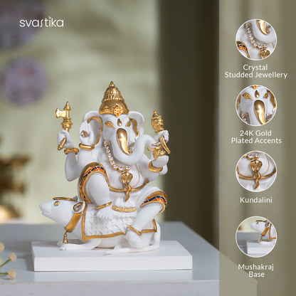 Seated Ganesh Idol on Mushak