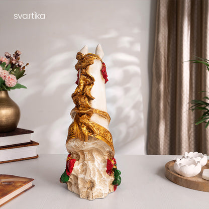 White Horse Antique Statue (15 Inch)