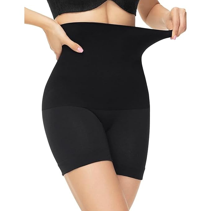 High-Waisted Tummy Control Shapewear Shorts for Women – Seamless, Invisible Under Clothing, Anti-Roll Design (Fits Waist : 28 to 40 Inch)
