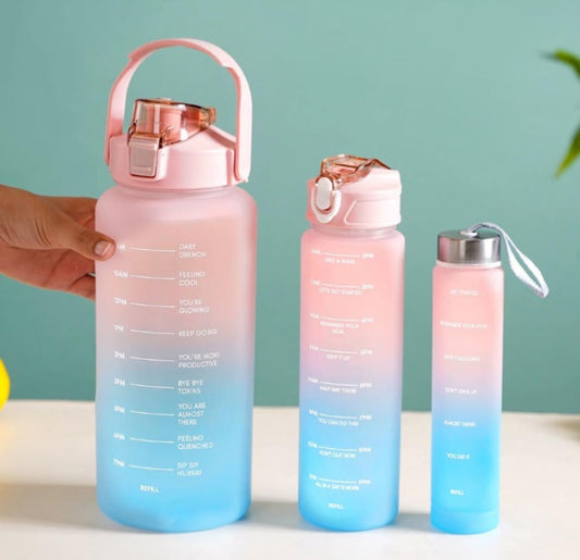 3 Water Bottle with Motivational Time Marker (Pack of 3)