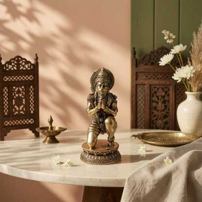 Brass Ram Bhakt Hanuman Murti in Anjali Mudra (5 Inch)
