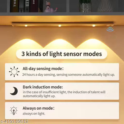 ABFASHION Under Cabinet Lights LED Motion Sensor Indoor, USB Rechargeable ,3 Light Modes Stepless Dimming Hill Light, 6500K Night Light for Closet Cabinet Kitchen Wardrobe (15.74in/40cm)