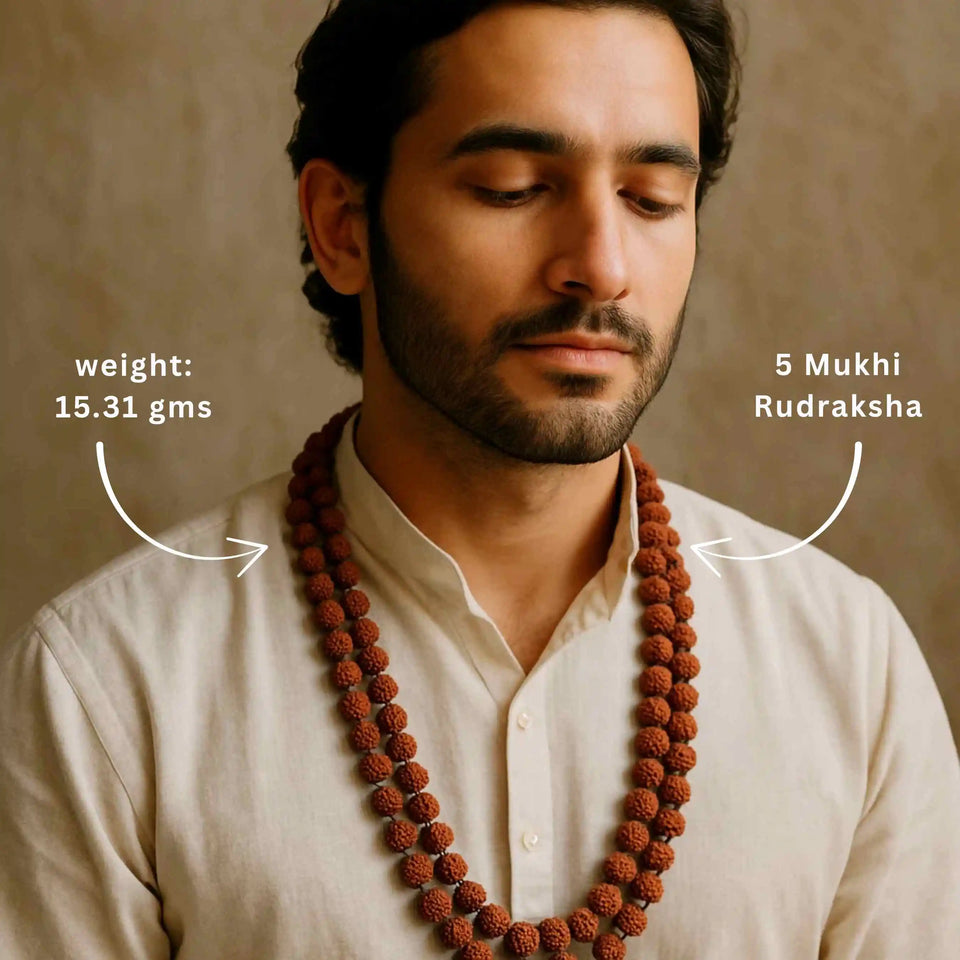 Rudraksha Bracelet & 5 Mukhi Rudraksha Mala Combo