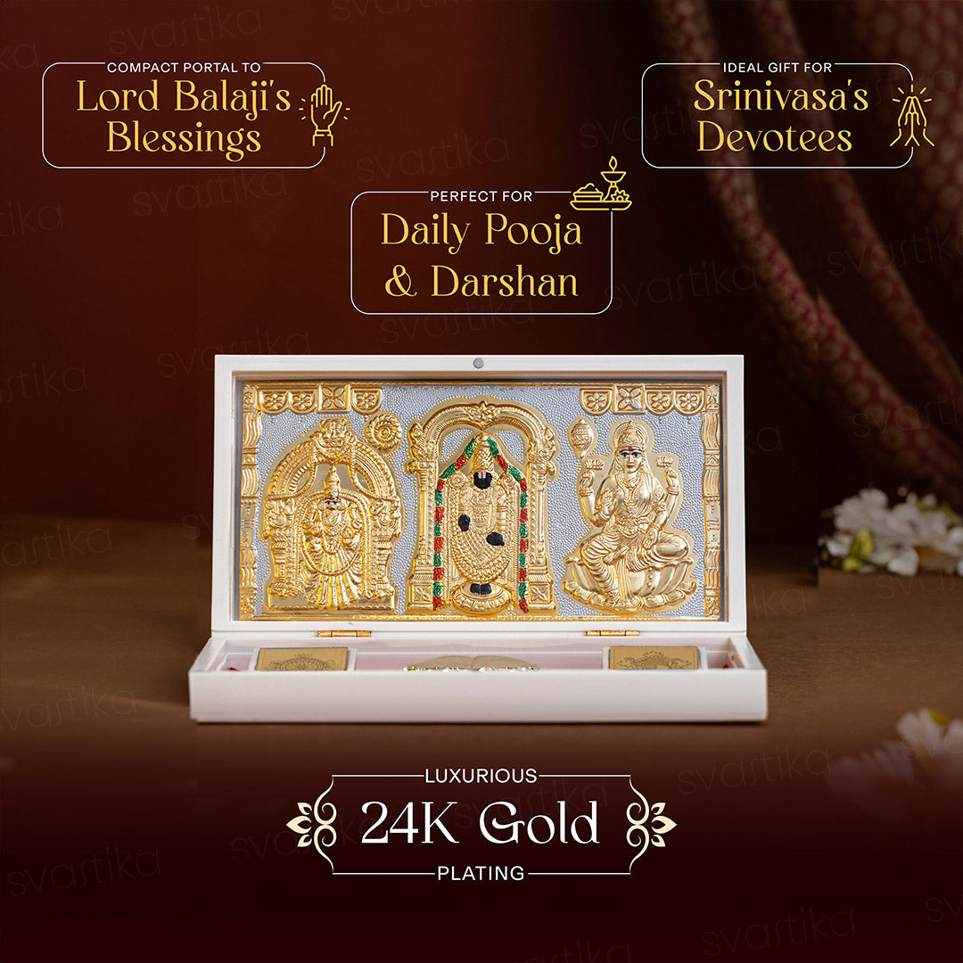 Svastika Balaji Pocket Temple - Gold Plated