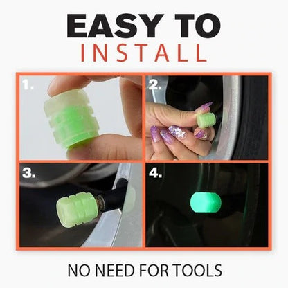 Essential for night travel: fluorescent tire caps