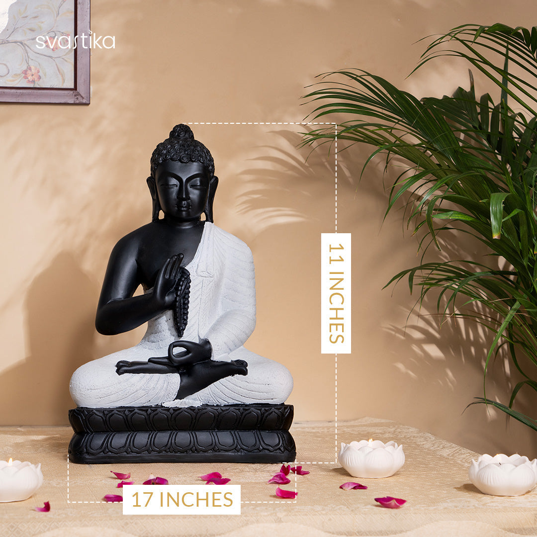 Meditating Black Buddha Statue 17 Inch