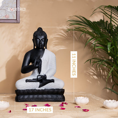 Meditating Black Buddha Statue 17 Inch