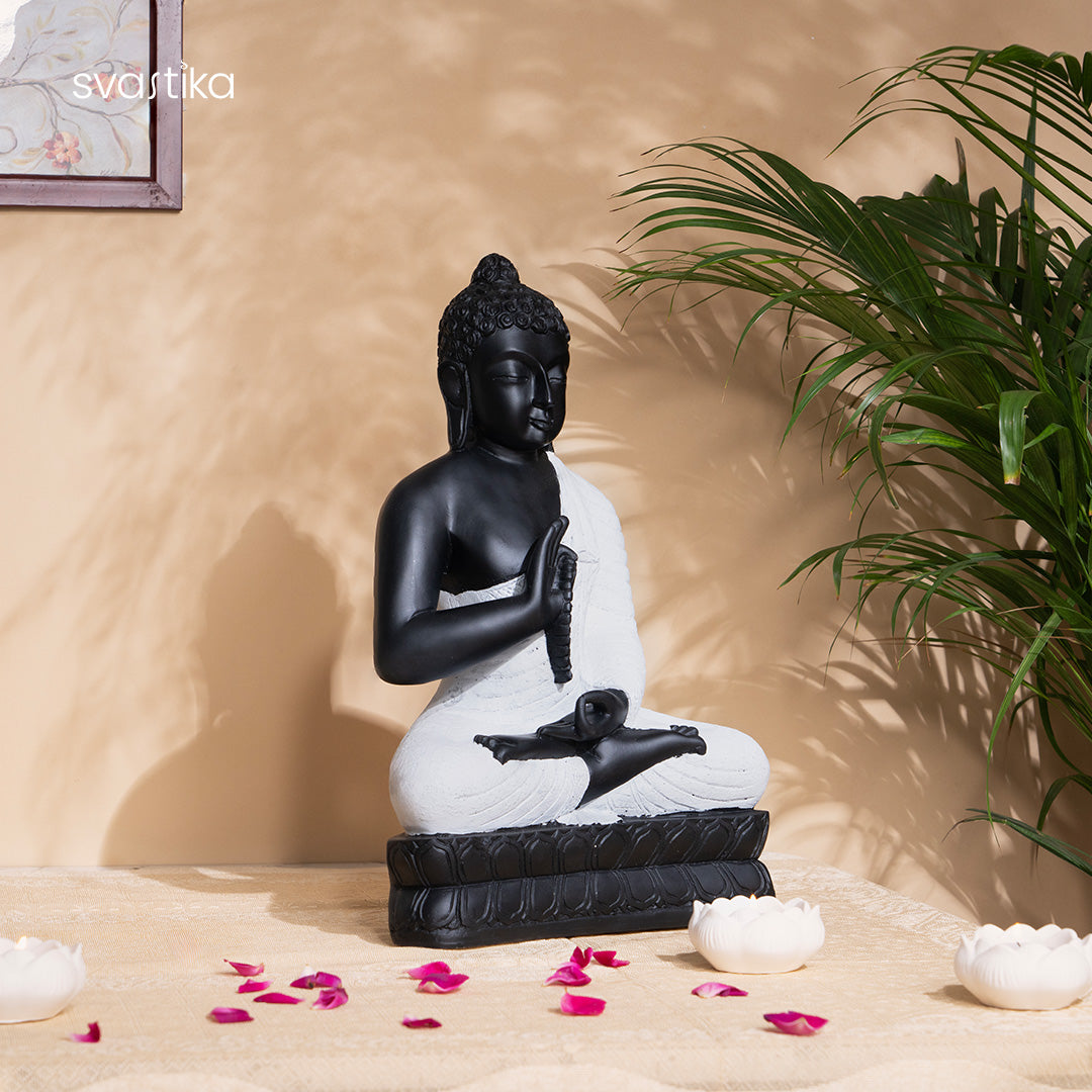 Meditating Black Buddha Statue 17 Inch