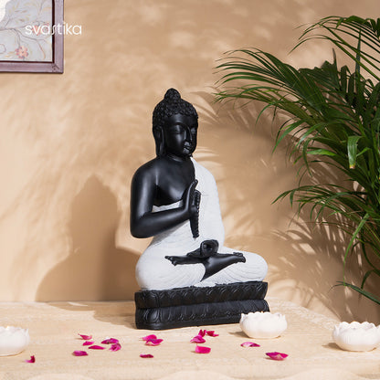 Meditating Black Buddha Statue 17 Inch