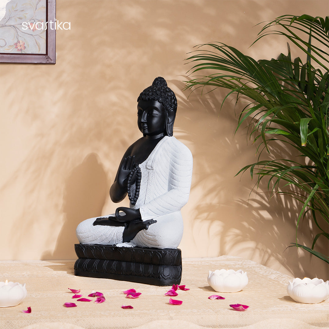 Meditating Black Buddha Statue 17 Inch
