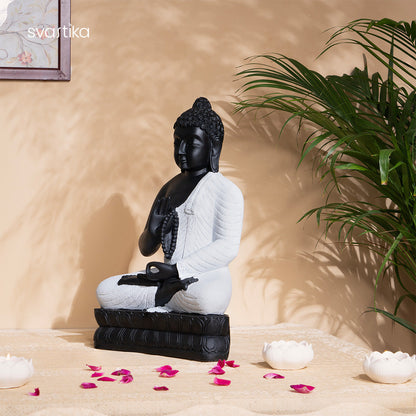 Meditating Black Buddha Statue 17 Inch