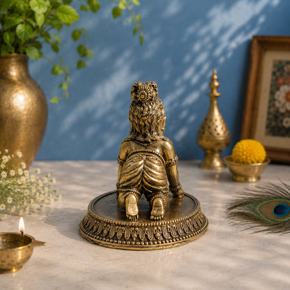 Brass Crawling Laddu Gopal Murti (3 Inch)