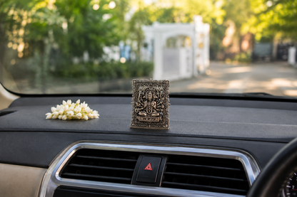 Brass Framed Sitting Panchmukhi Hanuman Idol for Car Dashboard (3 Inch)