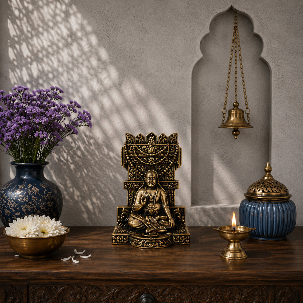 Brass Guru Raghavendra Swamy Murti (4 Inch)