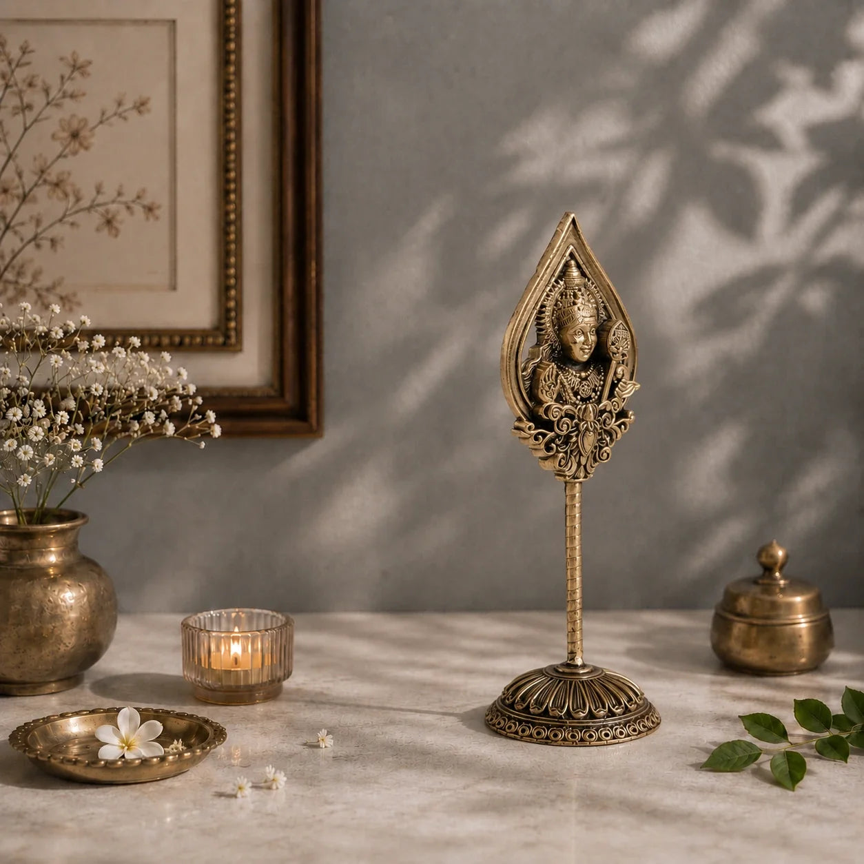 Brass Murugan Vel Idol (6 Inch)