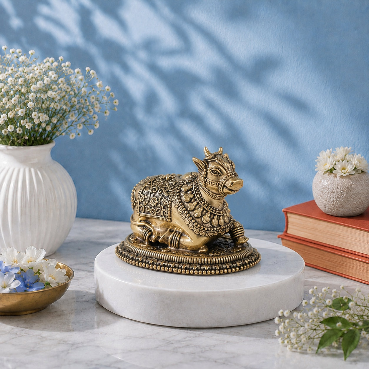 Brass Shringar Nandi Idol (3 Inch)