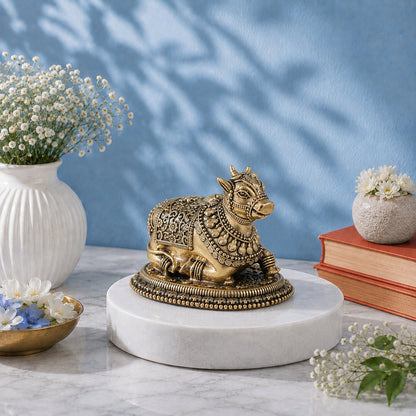 Brass Shringar Nandi Idol (3 Inch)