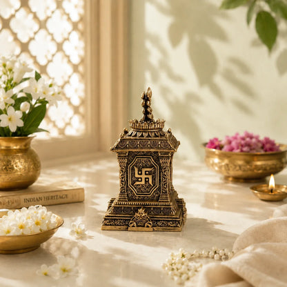 Brass Tulsi Plant Pot with Om & Swastik (5.5 Inch)