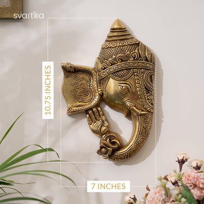 Brass Ganesh Wall Art (11 Inch)