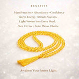 Citrine Dyed Mala Necklace 108 Mala Beads