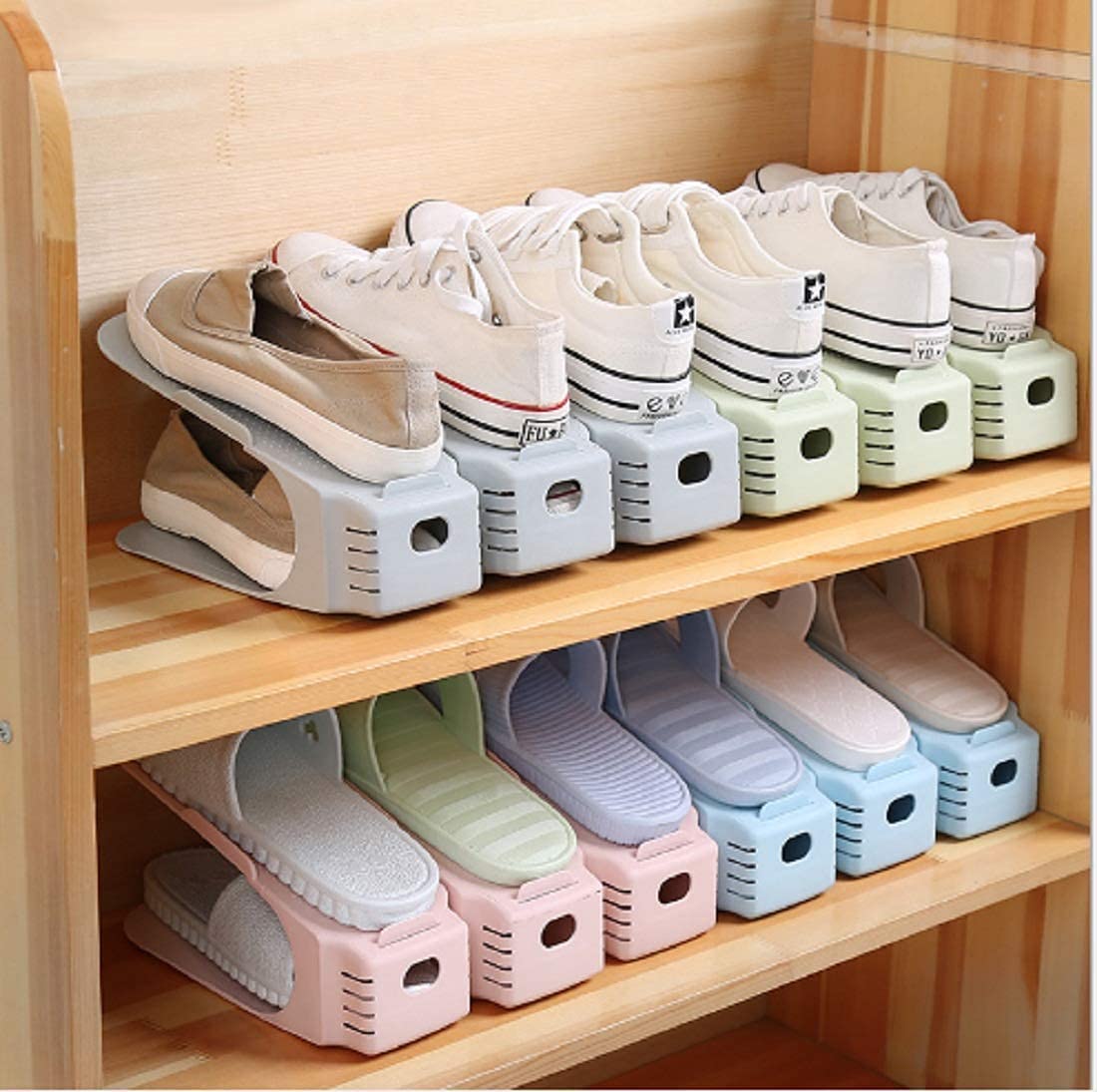 The Adjustable Shoe Rack Space Saver - Premium Quality