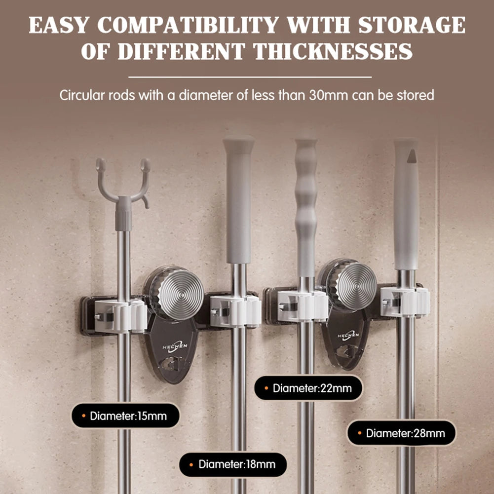 No-Drill Wall Mount Mop & Broom Grippers