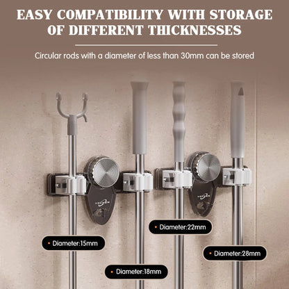 No-Drill Wall Mount Mop & Broom Grippers