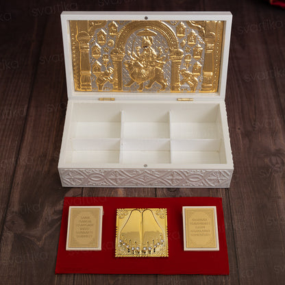 Svastika Nav Durga Pocket Temple - Gold Coated