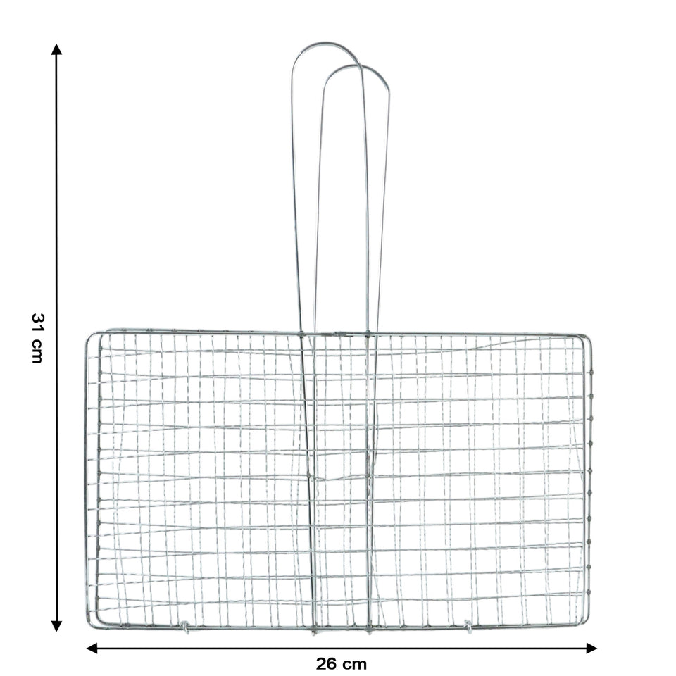 Heavy-duty Stainless-steel Barbecue Grill Basket (1 Pc)