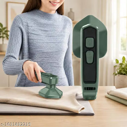 Mini Portable Steam Iron for Clothes | Dry Handheld Travel Iron | Fast Heating Wrinkle Remover | Compact Garment Iron for Home & Travel | Green | Pack of 1