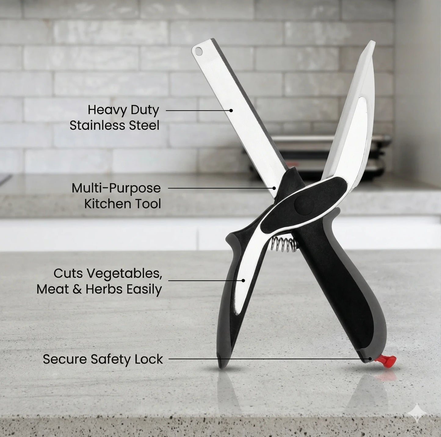 Clever Cutter - 2-in-1 Smart Scissors | Zero-Counter-Mess | Instant-Food Slicer