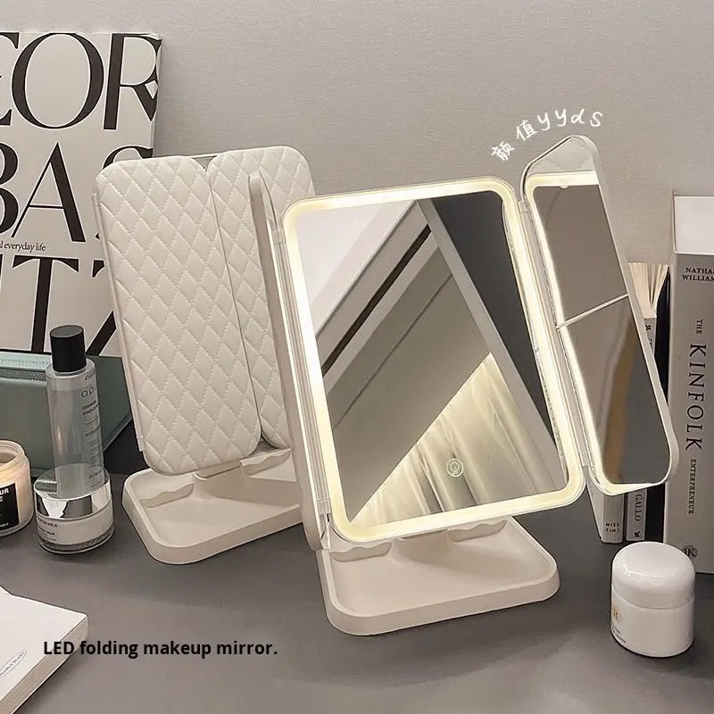 Multifold LED Makeup Mirror (1x/2x/3x)