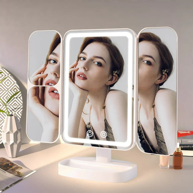 Multifold LED Makeup Mirror (1x/2x/3x)