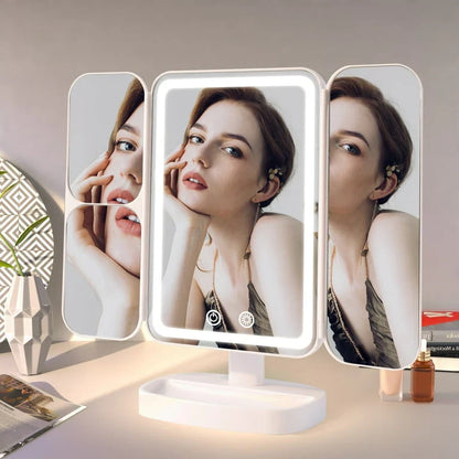 Multifold LED Makeup Mirror (1x/2x/3x)