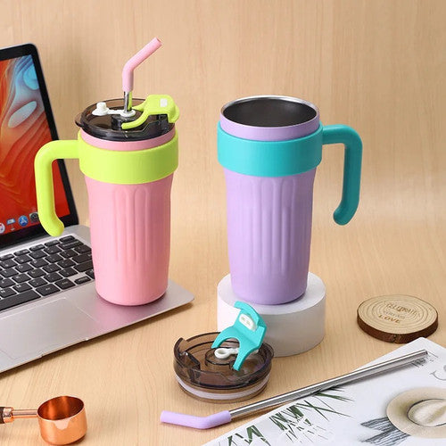 Premium Insulated Tumbler with Easy-Grip Handle - 860ML