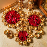 Aesthetic Floral Urli With Diya