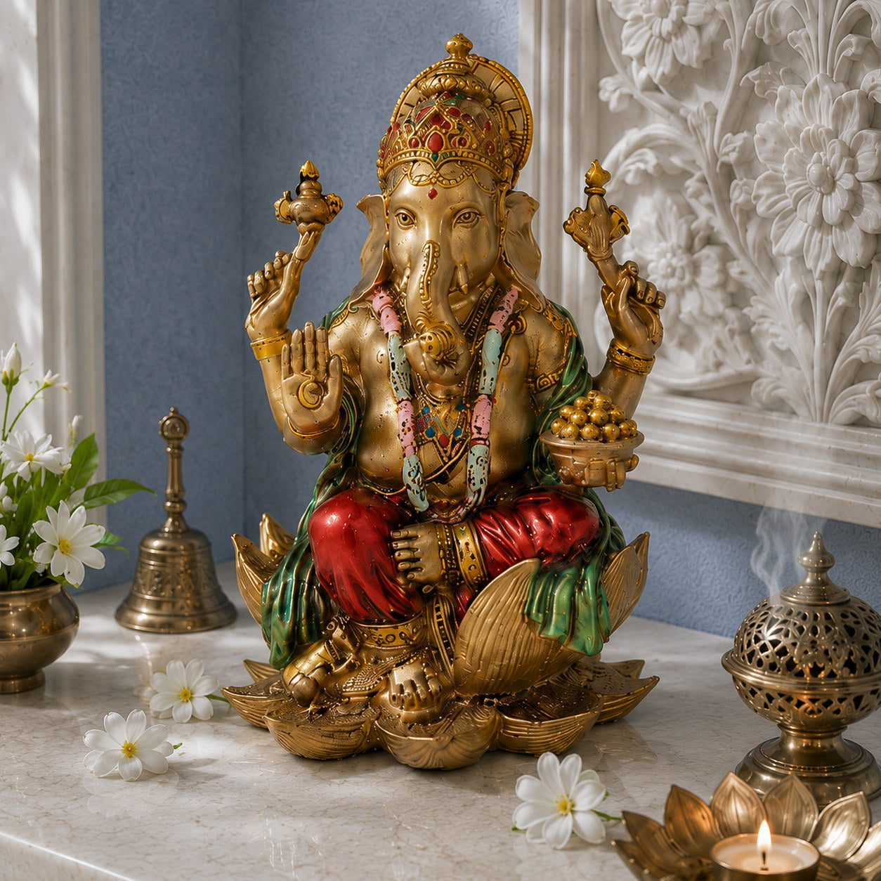 Ganesha Vighnaharta Antique Idol (7 inch)