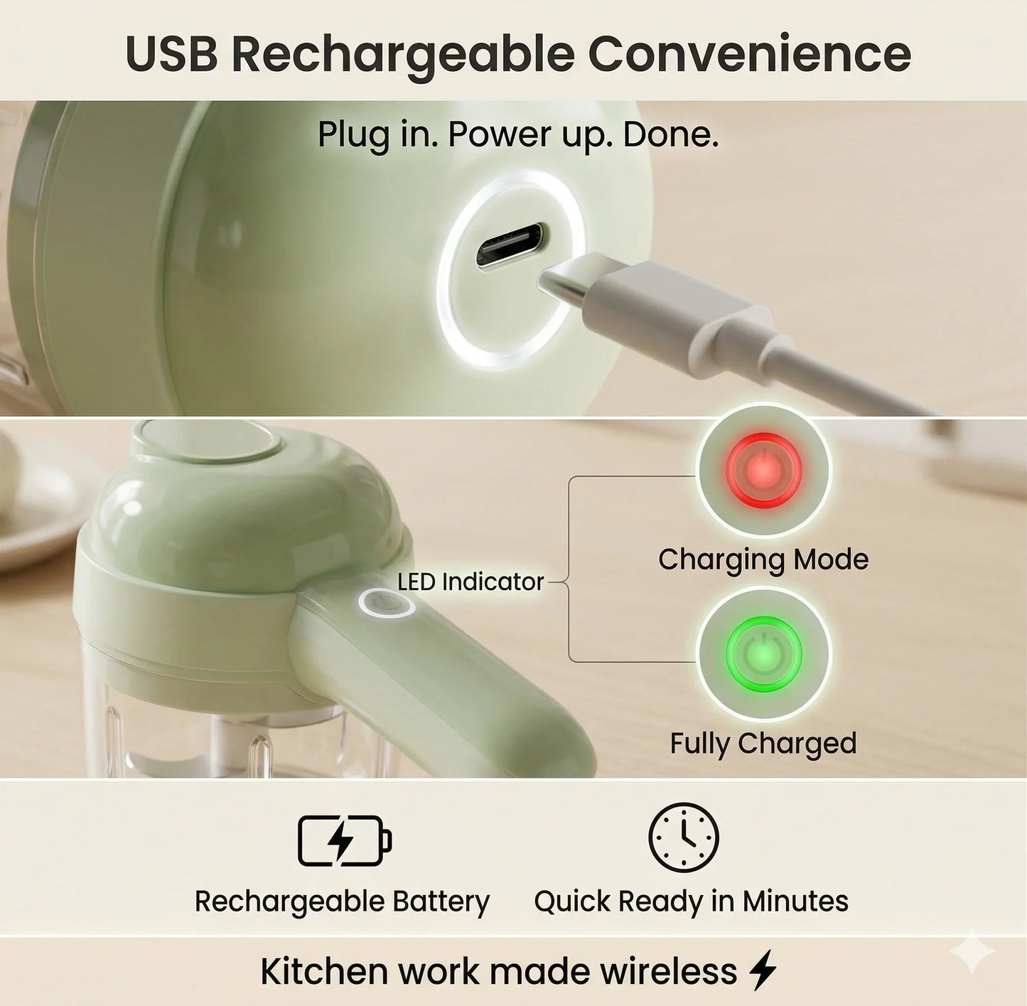 ElectricChopper™ – Portable Electric Chopper | Powerful Blades | Mess-Free Cooking